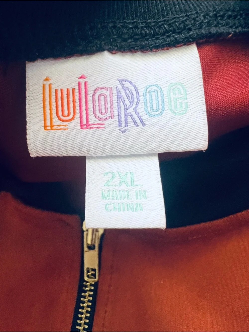 LulaRoe Sz 2 XL  Brown Bomber Jacket with Black Trim Velvet  NEW  no Tag